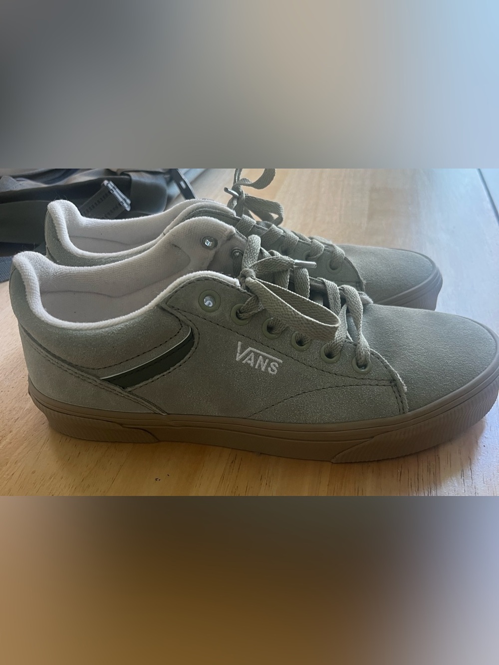 Vans Olive Suede Low-Top Sneakers with Gum Sole